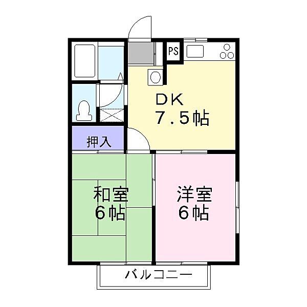 エステートピア荒井 201｜兵庫県高砂市荒井町扇町(賃貸アパート2DK・2階・39.74㎡)の写真 その2