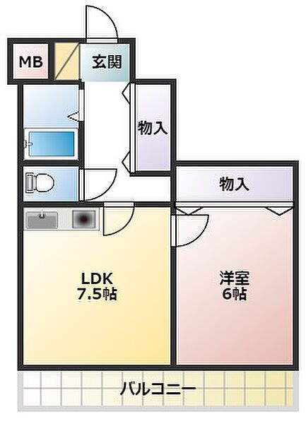 シャルル小野 303｜兵庫県小野市下来住町(賃貸マンション1DK・3階・38.55㎡)の写真 その2