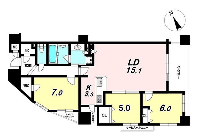 間取り 中葛西グリーンホームズ 4階/-