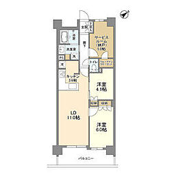 都営新宿線 船堀駅 徒歩10分の賃貸マンション 1階2SLDKの間取り