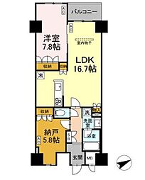 東京メトロ東西線 葛西駅 徒歩6分の賃貸マンション 2階1SLDKの間取り