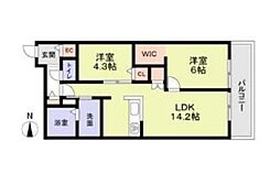 Casa Forestale-A 2LDKの間取図画像