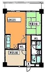 東京メトロ東西線 浦安駅 徒歩2分の賃貸マンション 5階2LDKの間取り