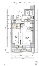 東京メトロ半蔵門線 住吉駅 徒歩5分の賃貸マンション 7階1LDKの間取り