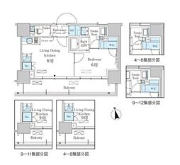 東京メトロ東西線 東陽町駅 徒歩16分の賃貸マンション 3階1LDKの間取り