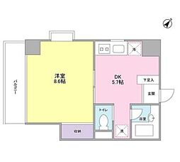 東京メトロ東西線 葛西駅 徒歩5分の賃貸マンション 3階1DKの間取り