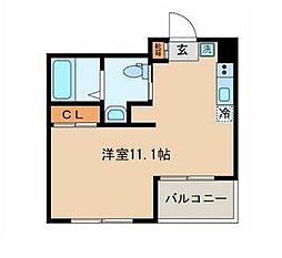 JR総武線 錦糸町駅 徒歩10分の賃貸マンション 4階ワンルームの間取り