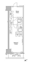 東京メトロ日比谷線 茅場町駅 徒歩5分の賃貸マンション 8階ワンルームの間取り