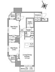コンフォリア中葛西 2LDKの間取図画像