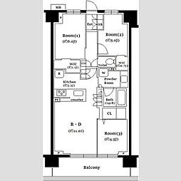 GALARESIDENCE葛西 3LDKの間取図画像