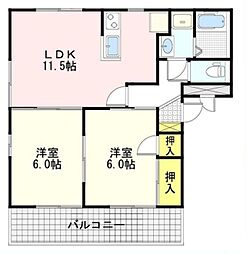 シャルマン 2LDKの間取図画像