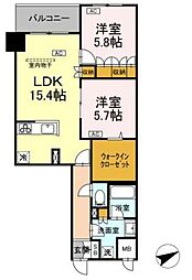 サンジョイアゼロ 2LDKの間取図画像