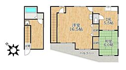 深津荘 2DKの間取図画像