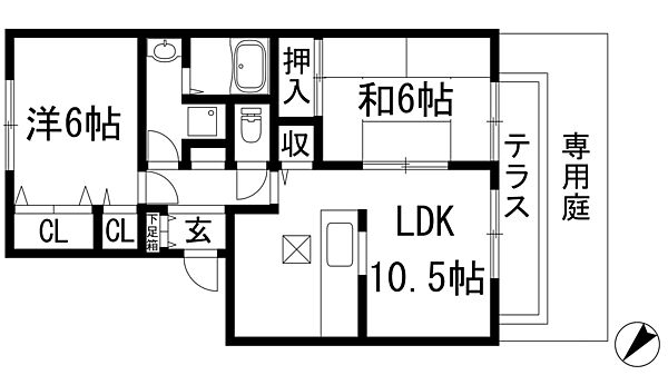 フレマリールパーク瑞穂 ｜兵庫県伊丹市瑞穂町5丁目(賃貸アパート2LDK・1階・56.30㎡)の写真 その2