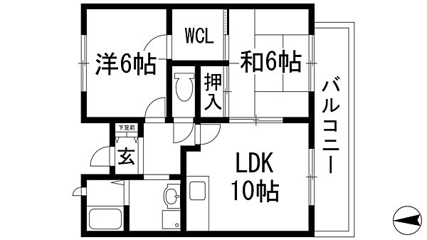 ウィンディヒルズ宝塚 ｜兵庫県宝塚市月見山1丁目(賃貸アパート2LDK・1階・52.51㎡)の写真 その2