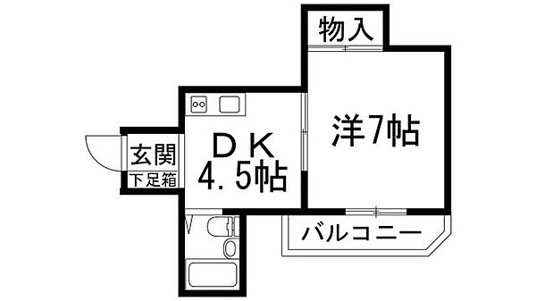 サニーコート石橋 ｜大阪府池田市石橋3丁目(賃貸マンション1DK・4階・24.50㎡)の写真 その2