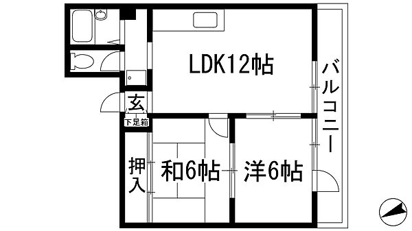 メゾン宝塚南口 ｜兵庫県宝塚市武庫川町(賃貸マンション2LDK・2階・48.06㎡)の写真 その2