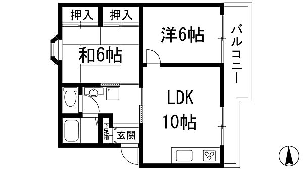 多田グリーンライフ ｜兵庫県川西市東多田3丁目(賃貸マンション2LDK・4階・51.20㎡)の写真 その2