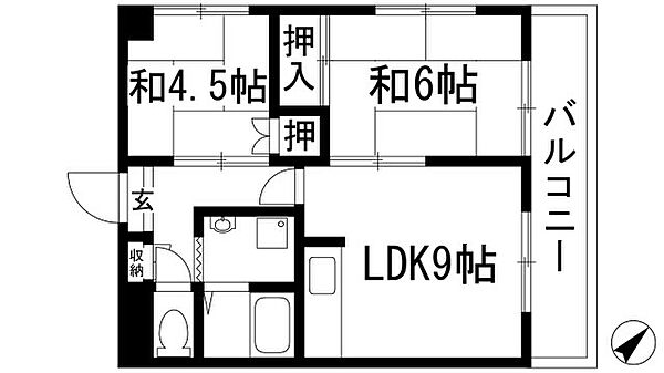 ドルチェK＆Y ｜兵庫県伊丹市中野東2丁目(賃貸マンション2LDK・3階・42.00㎡)の写真 その2