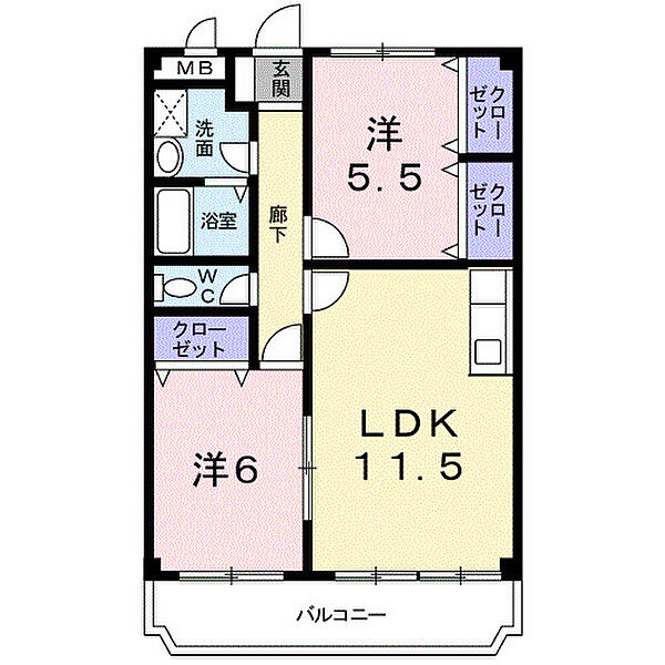 ヴィラコート酒匂 301｜神奈川県小田原市酒匂2丁目(賃貸マンション2LDK・3階・56.51㎡)の写真 その2