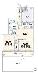 セザール南林間 2SLDKの間取図画像