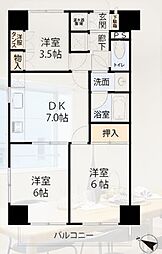 スタープラザ相武台駅前 3DKの間取図画像