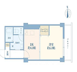 サンハイツ藤ケ丘 1DKの間取図画像
