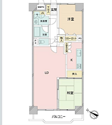 ライオンズガーデン百合ケ丘一番館 2LDKの間取図画像