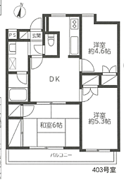 ラフィーネ相模原 3DKの間取図画像