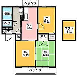 クレールメゾン 2階3DKの間取り