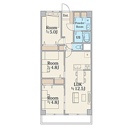 ハイラーク船堀 3LDKの間取図画像