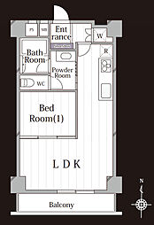 雷門永谷マンション 1LDKの間取図画像