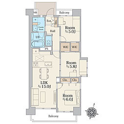 ランジュ2000大島 3LDKの間取図画像