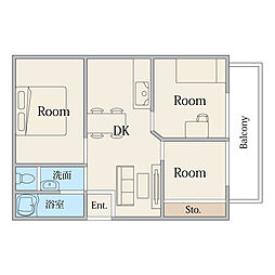 サカイリグリーンパーク 3DKの間取図画像
