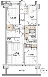 パークナード経堂 3LDKの間取図画像