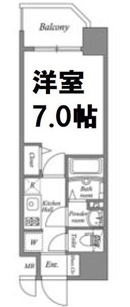 プレミアムコート阿波座WEST ｜大阪府大阪市西区本田2丁目(賃貸マンション1K・2階・23.60㎡)の写真 その2