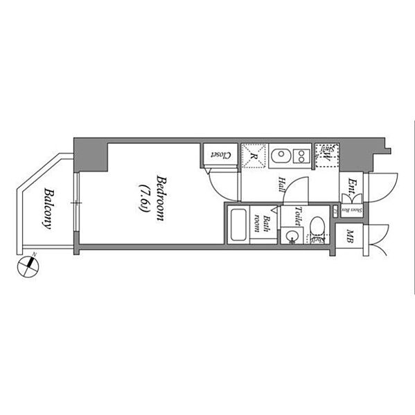 エグゼ難波WESTリバー 0301｜大阪府大阪市浪速区木津川1丁目(賃貸マンション1K・3階・24.27㎡)の写真 その6