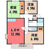 栃木県宇都宮市城南3丁目（賃貸アパート3LDK・2階・67.41㎡） その2