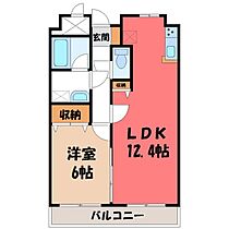 栃木県宇都宮市松原2丁目（賃貸マンション1LDK・3階・44.30㎡） その2