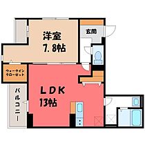 栃木県宇都宮市大通り3丁目（賃貸アパート1LDK・3階・50.86㎡） その2