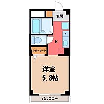 栃木県宇都宮市塙田3丁目（賃貸マンション1K・2階・20.28㎡） その2