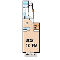 カーサ・エリアール B  ｜ 栃木県宇都宮市下岡本町（賃貸アパート1K・1階・33.15㎡） その2