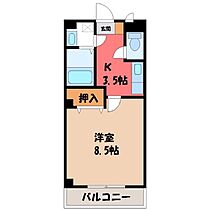 栃木県宇都宮市陽南2丁目（賃貸マンション1K・2階・27.54㎡） その2