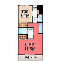 栃木県宇都宮市宮原3丁目（賃貸マンション1LDK・1階・40.50㎡） その2