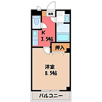 栃木県宇都宮市陽南2丁目（賃貸マンション1K・2階・27.54㎡） その2