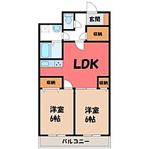 栃木県真岡市並木町3丁目（賃貸マンション2LDK・4階・53.95㎡） その2