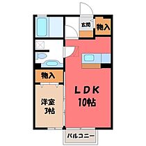 栃木県下野市石橋（賃貸アパート1LDK・1階・33.26㎡） その2