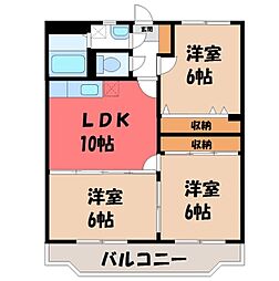 JR東北本線 宇都宮駅 バス15分 平松自転車屋前下車 徒歩8分 2階/-