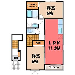 ブランシェントA 2LDKの間取図画像