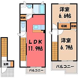 JR東北本線 雀宮駅 徒歩18分 2階/-